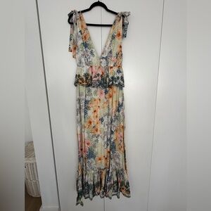 Agua by Agua Bendita Florecer Linen Maxi Dress